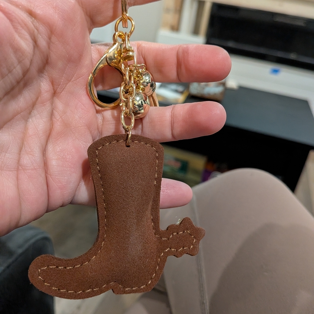Gold Cowboy Boot Keychain - Picture 2 of 5